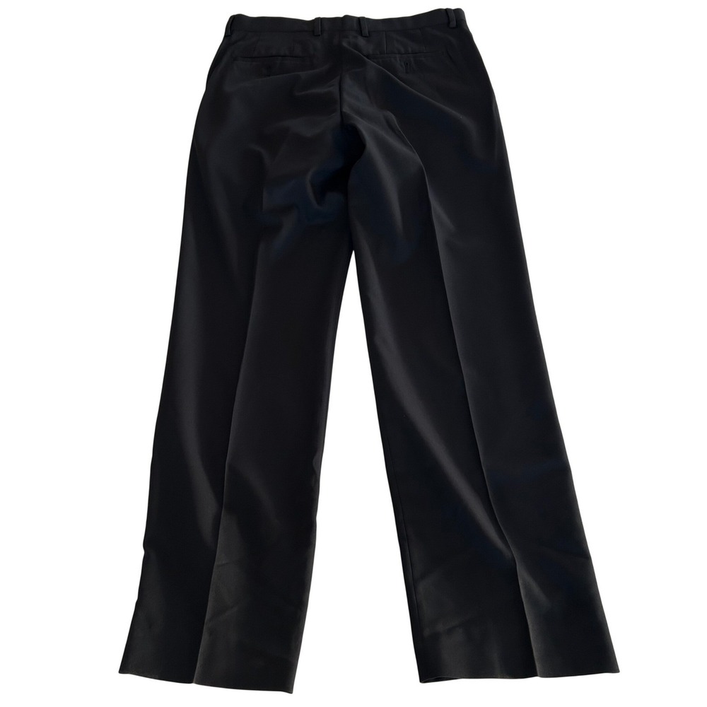 Mens Classic Dress Pants Black Flat Front Straight Leg Claiborne 30x32 - Picture 2 of 8